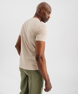 Tee-shirt manches courtes avec motif positif homme vue3 - GEMO 4G HOMME - GEMO
