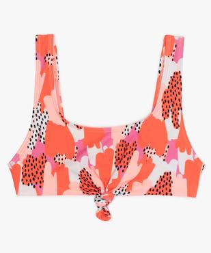 Haut de maillot de bain fille brassière nouée vue1 - GEMO (JUNIOR) - GEMO