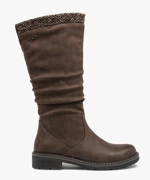Bottes femme à talon large et col en maille chinée vue2 - GEMO (CASUAL) - GEMO