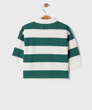 Sweat rayé esprit polo bébé garçon vue3 - GEMO 4G BEBE - GEMO