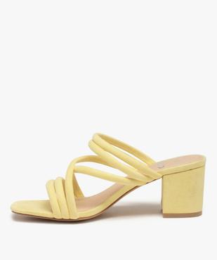 Mules femme unies à talon carré et brides rondes  vue3 - GEMO(URBAIN) - GEMO