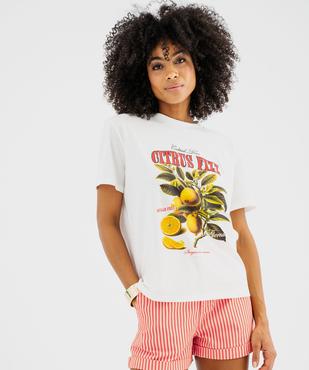 Tee-shirt manches courtes avec inscriptions femme vue3 - GEMO 4G FEMME - GEMO