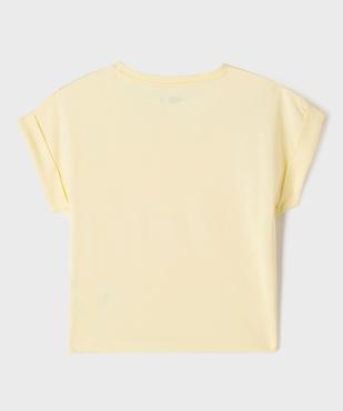 Tee-shirt manches courtes oversize à motifs brodés fille vue4 - GEMO 4G FILLE - GEMO