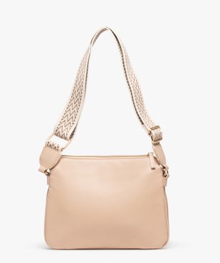 Sac besace plat à large bandoulière tissée inspiration bohème vue1 - GEMO (ACCESS) - GEMO