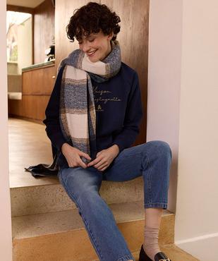 Sweat molletonné avec inscription brodée femme - LuluCastagnette vue1 - LULUCASTAGNETTE - GEMO