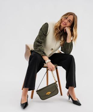 Gilet sans manches en grosse maille et boutons fantaisie femme vue1 - GEMO(FEMME PAP) - GEMO