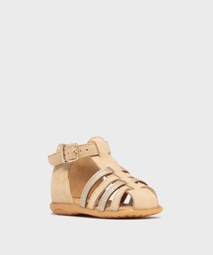 Chaussures premiers pas en cuir à brides bébé fille - Na ! vue2 - NA! - GEMO
