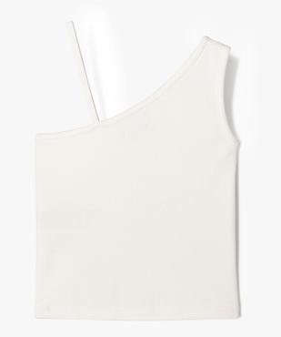 Débardeur asymétrique en coton côtelé fille vue3 - GEMO (ENFANT) - GEMO