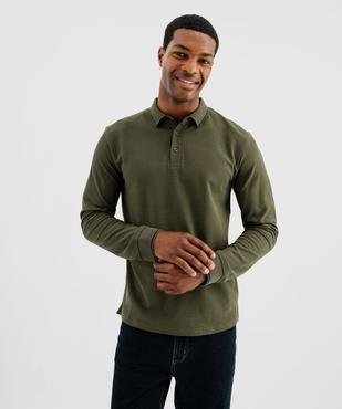 Polo à manches longues en maille fantaisie homme vue1 - GEMO 4G HOMME - GEMO