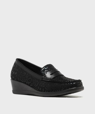 Mocassins confort en suédine à talon compensé femme - g'flex vue2 - G'FLEX - GEMO
