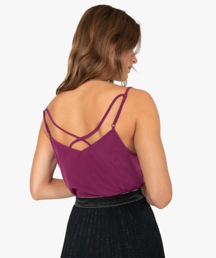 Blouse femme à fines bretelles et empiècements dentelle vue3 - GEMO(FEMME PAP) - GEMO