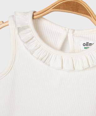 Débardeur avec volant sur le col et finitions froncées bébé fille vue2 - GEMO 4G BEBE - GEMO