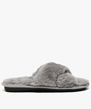 Mules d'intérieur femme en peluche avec brides croisées vue1 - GEMO(HOMWR FEM) - GEMO