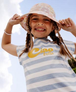 Tee-shirt imprimé à manches ultra courtes fille vue4 - GEMO 4G FILLE - GEMO