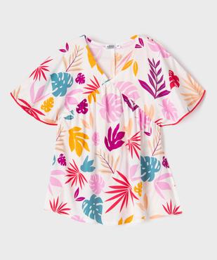 Robe de plage légère et fluide imprimée fille vue1 - GEMO 4G FILLE - GEMO