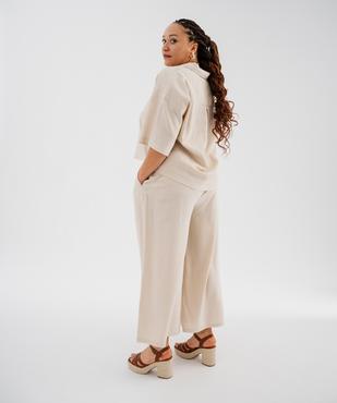 Chemise manches courtes en viscose et lin femme grande taille vue4 - GEMO 4G GT - GEMO