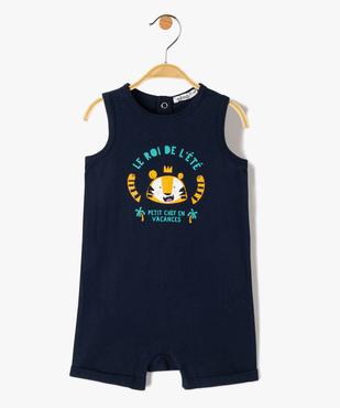 Combishort bébé garçon sans manches imprimé vue1 - GEMO(BEBE DEBT) - GEMO
