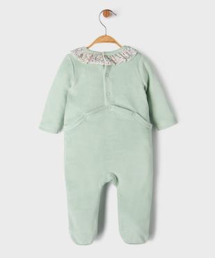 Pyjama en velours à pont-dos et col volanté bébé vue3 - GEMO 4G BEBE - GEMO