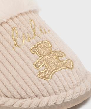 Chaussons mules en velours côtelé femme - LuluCastagnette vue6 - LULUCASTAGNETTE - GEMO