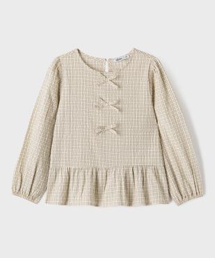Chemise à carreaux col rond fille vue1 - GEMO (ENFANT) - GEMO