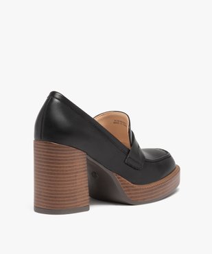 Mocassins femme à talon haut et plateforme Penny Loafer  vue5 - FOLLOW ME - GEMO