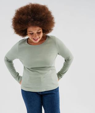 Tee-shirt manches longues et col rond femme grande taille vue1 - GEMO 4G GT - GEMO