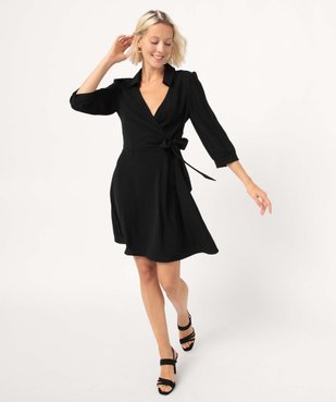 Robe femme avec haut cache-coeur à manches 3/4 vue2 - GEMO(FEMME PAP) - GEMO