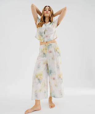 Haut de pyjama façon chemisier femme vue4 - GEMO 4G FEMME - GEMO