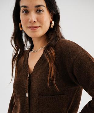 Gilet col V douillet et chaud femme vue3 - GEMO(FEMME PAP) - GEMO
