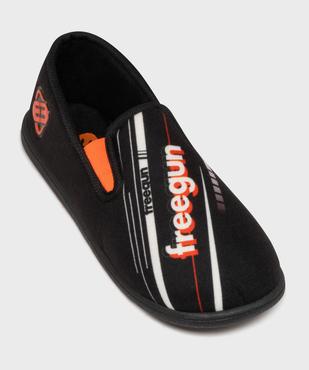 Chaussons garçon pantoufles en velours ras - Freegun vue11 - FREEGUN - GEMO