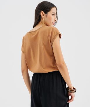 Tee-shirt à manches courtes avec finitions scintillantes femme vue3 - GEMO 4G FEMME - GEMO