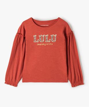 Tee-shirt fille avec inscription brodée sur le buste— LuluCastagnette vue1 - LULUCASTAGNETTE - GEMO