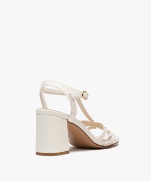 Sandales à talon et brides tressées brillantes femme vue5 - VALENTINA BALDA - GEMO