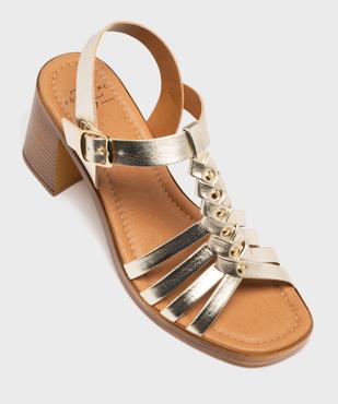 Sandales à talon flare et brides métallisées femme vue5 - FOLLOW ME - GEMO