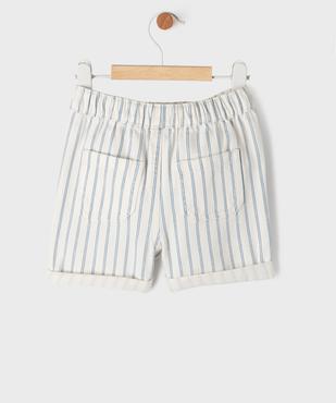 Short rayé en coton avec taille ajustable bébé garçon - LuluCastagnette vue4 - LULUCASTAGNETTE - GEMO