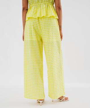 Pantalon large et fluide en toile gaufrée femme vue4 - GEMO(FEMME PAP) - GEMO