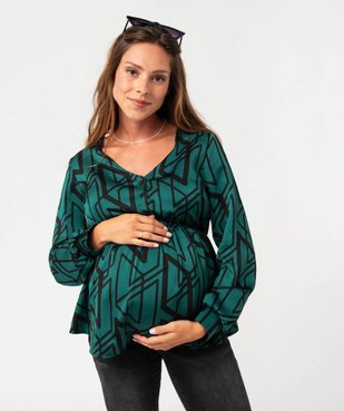 Blouse imprimée à manches longues spéciale grossesse vue1 - GEMO (MATER) - GEMO