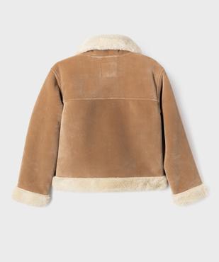 Veste aviateur en velours et fourrure imitation fille vue5 - GEMO (ENFANT) - GEMO