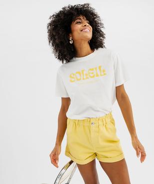 Tee-shirt manches courtes avec inscriptions femme vue2 - GEMO 4G FEMME - GEMO