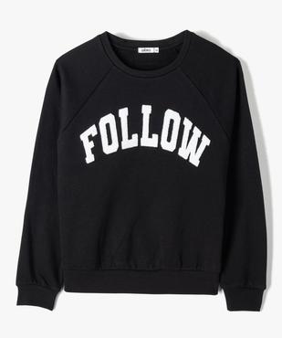 Sweat fille avec inscription brodée en relief vue1 - GEMO (JUNIOR) - GEMO