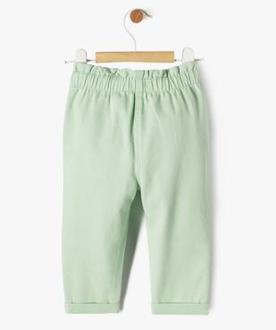 Pantalon en coton avec taille ajustable bébé fille vue3 - GEMO 4G BEBE - GEMO