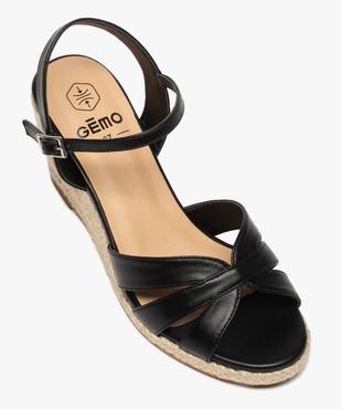 Sandales femme à talon compensé brillant et brides unies vue5 - GEMO(URBAIN) - GEMO