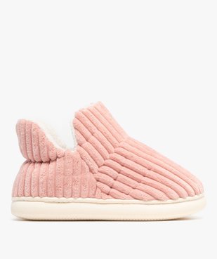 Chaussons femme boots en velours côtelé avec col ajouré vue1 - GEMO(HOMWR FEM) - GEMO