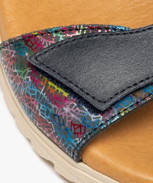 Sandales femme confort à brides scratch en cuir vue6 - GEMO (CASUAL) - GEMO