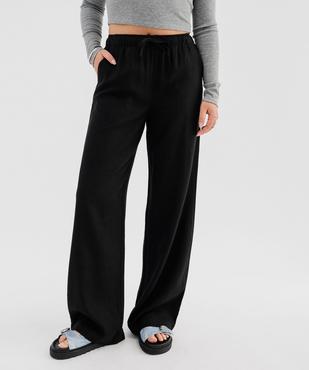 Pantalon ample en viscose et lin femme vue1 - GEMO 4G FEMME - GEMO