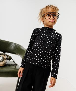 Tee-shirt manches longues imprimé avec col froncé fille vue1 - GEMO 4G FILLE - GEMO