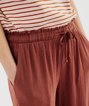 Pantalon large en viscose froissée femme vue2 - GEMO 4G FEMME - GEMO