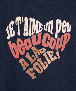 Tee-shirt bébé fille à manches longues blousantes et motif vue2 - GEMO(BEBE DEBT) - GEMO
