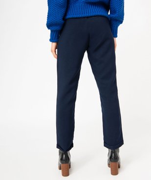 Pantalon en toile coupe ample avec taille élastique femme vue3 - GEMO(FEMME PAP) - GEMO