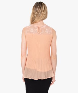Chemise femme plissée sans manches avec dentelle vue3 - GEMO(FEMME PAP) - GEMO